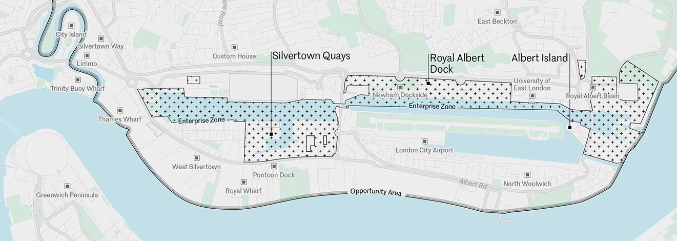 Royal Docks local area map image