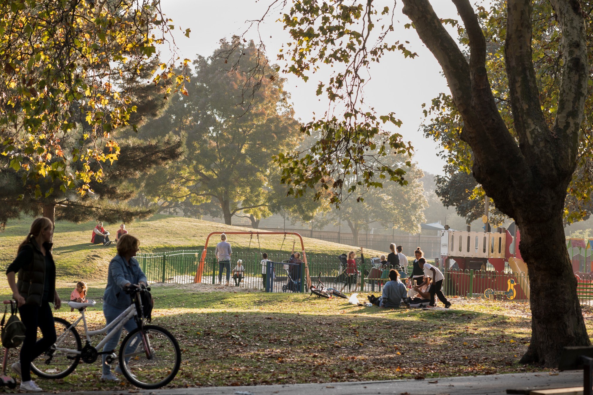 Groups of people playing at New Beckton Park