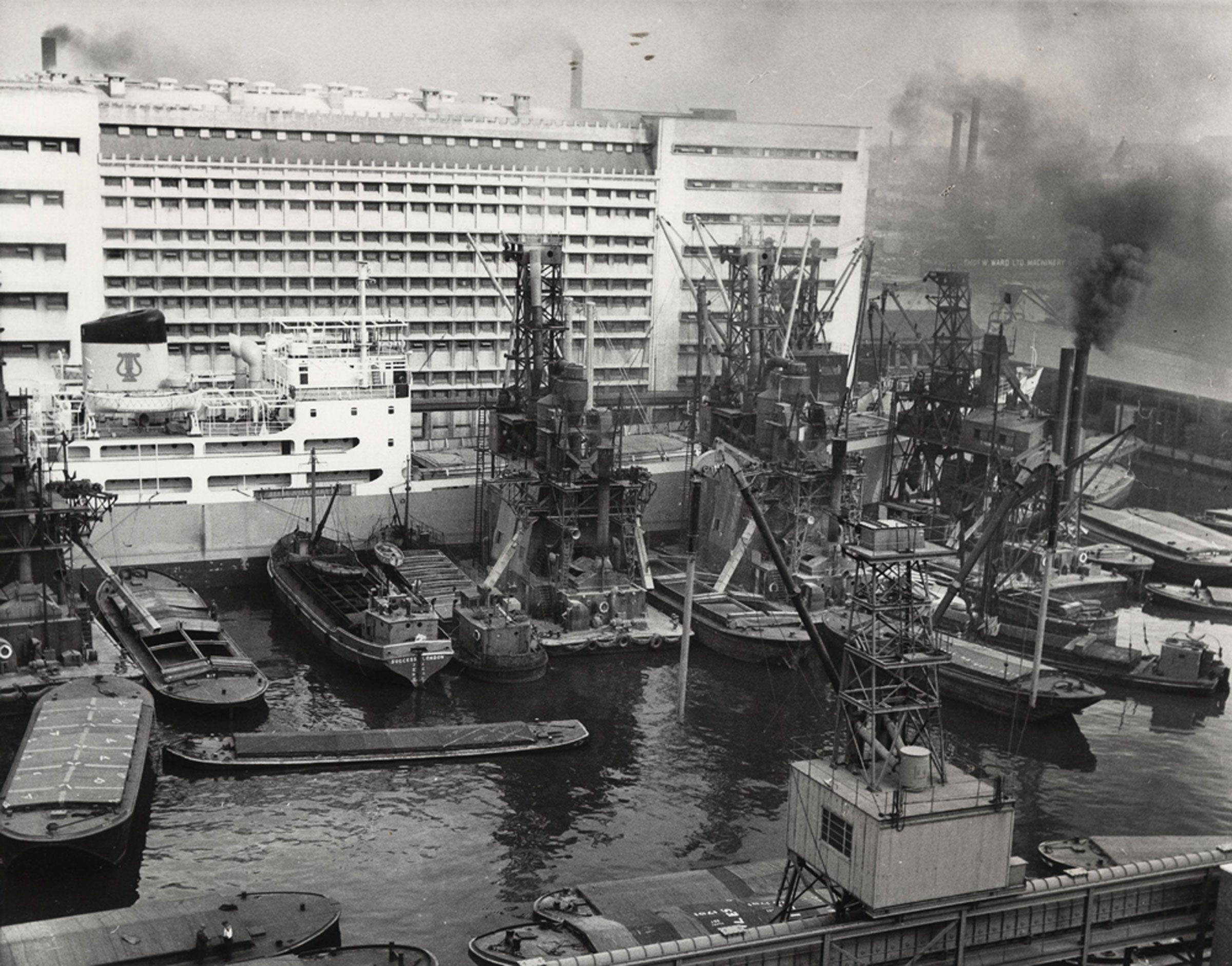 An historical image of the Royal Docks