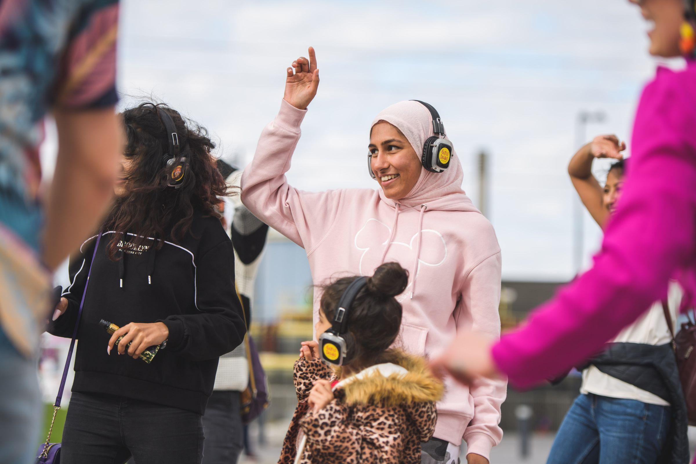 Community members in the Royal Docks