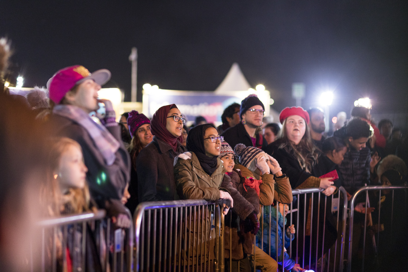 People watching a performance in awe