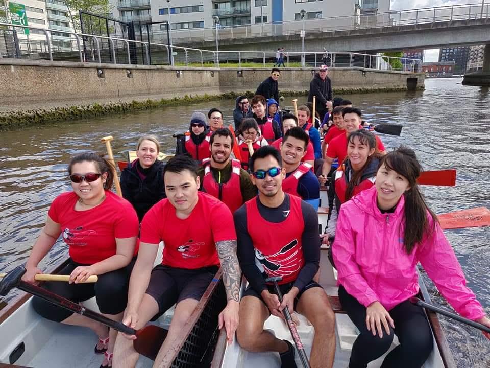 The Windy Pandas rowing team photograph