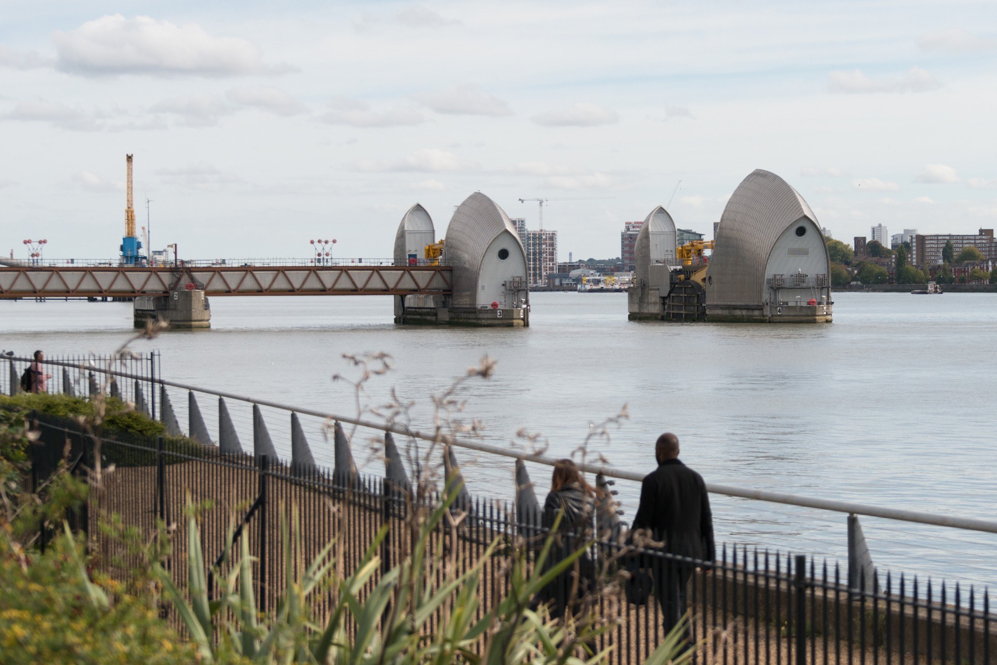 The Thames Barrier whilst open