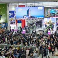 A large crowd inside the ExCeL centre