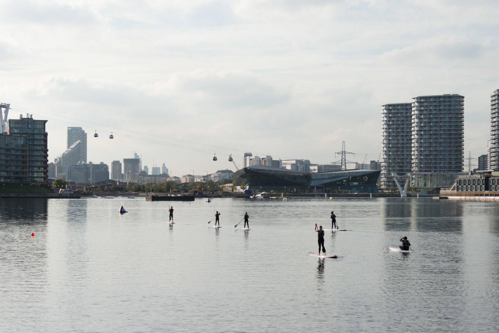 Paddleboarding in the Royal Docks