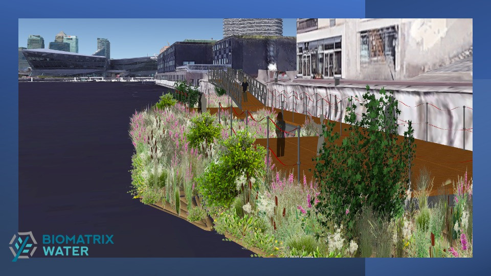 Concept image of floating gardens at Royal Victoria Dock
