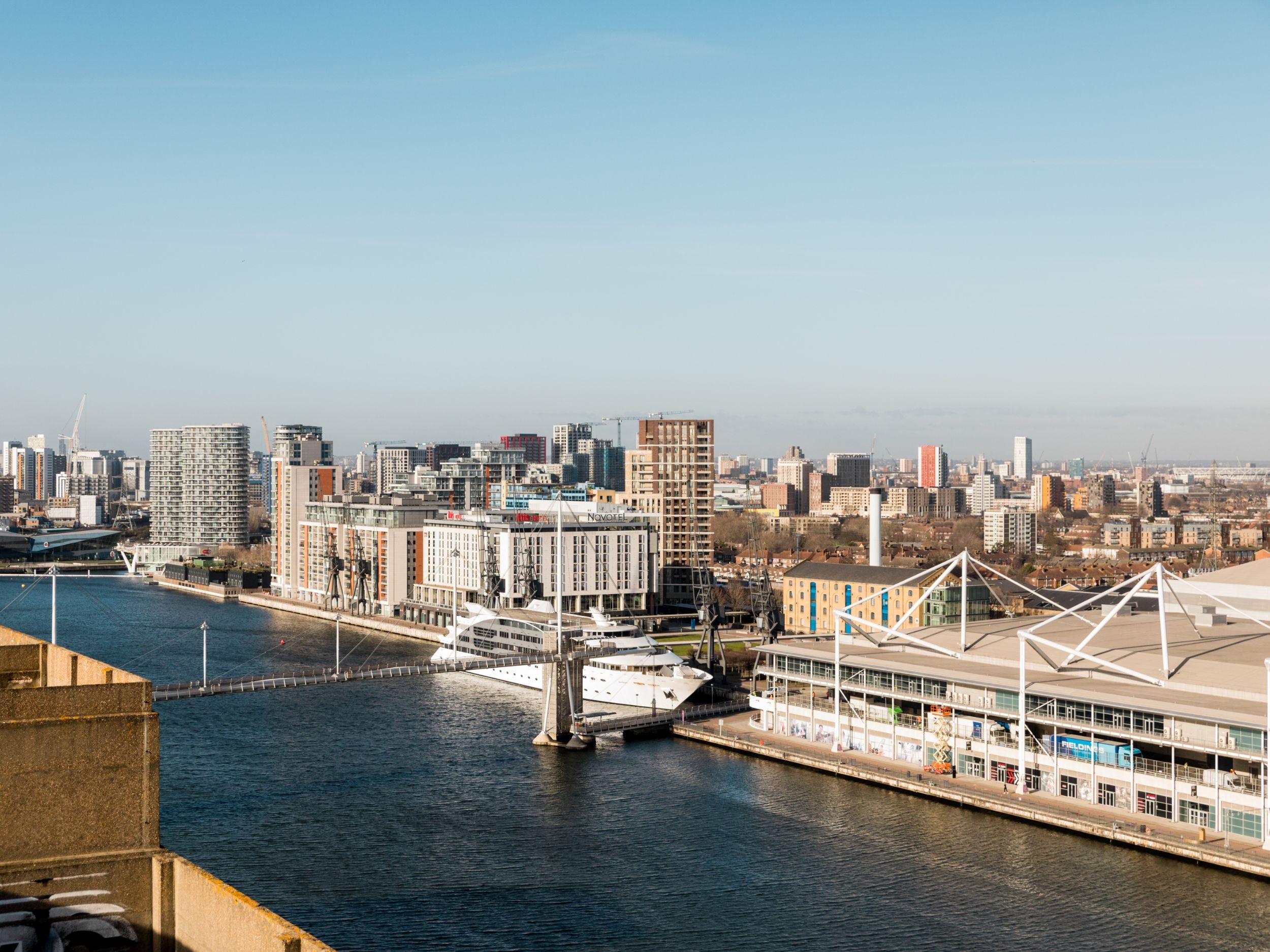 The Royal Docks from Millennium Mills