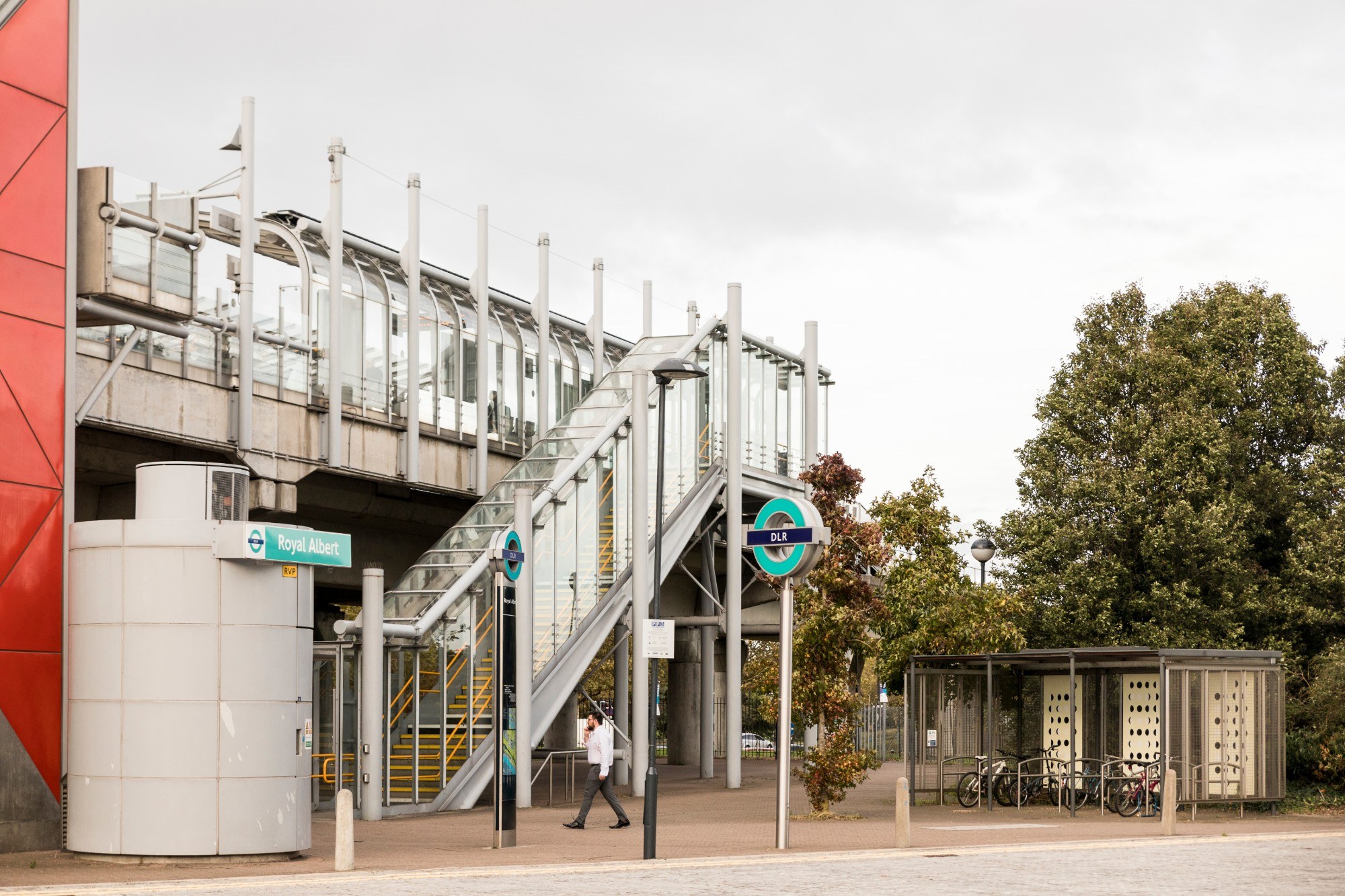 Royal Albert DLR stop in the Royal Docks