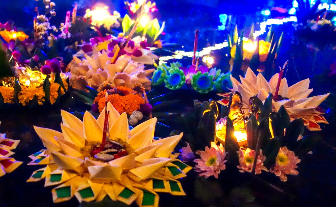 Traditional Loi Krathong Floating Lanterns