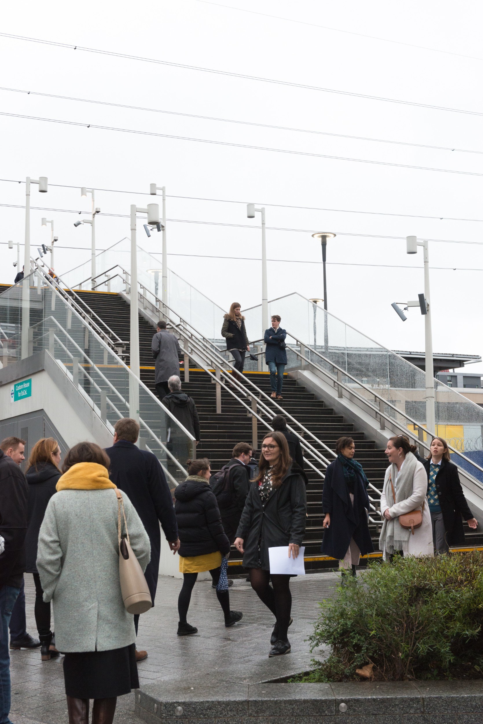 Staircase leading up to Custom House DLR