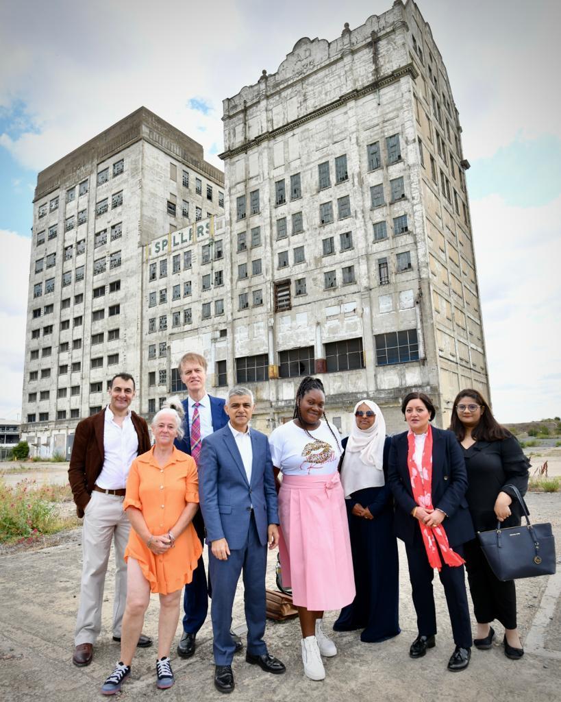 Sadiq Khan and Rokhsana Fiaz at Millennium Mills