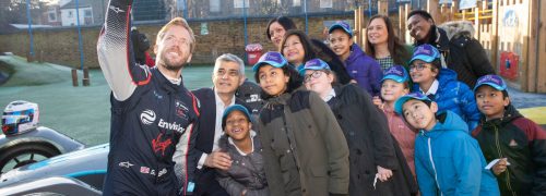 Mayor of London and Mayor of Newham and Sam Bird at Salisbury Primary School