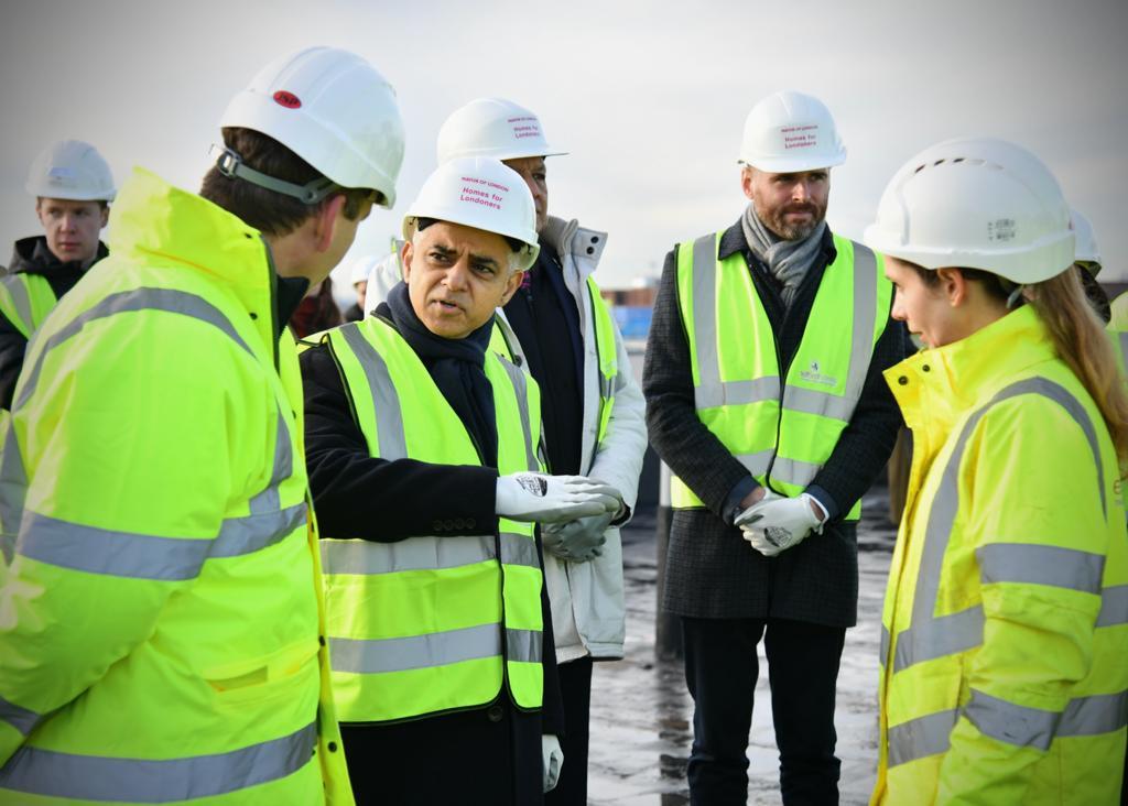 Mayor of London Sadiq Khan in the Royal Docks