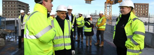 Mayor of London 'tops out' landmark regeneration in Royal Docks