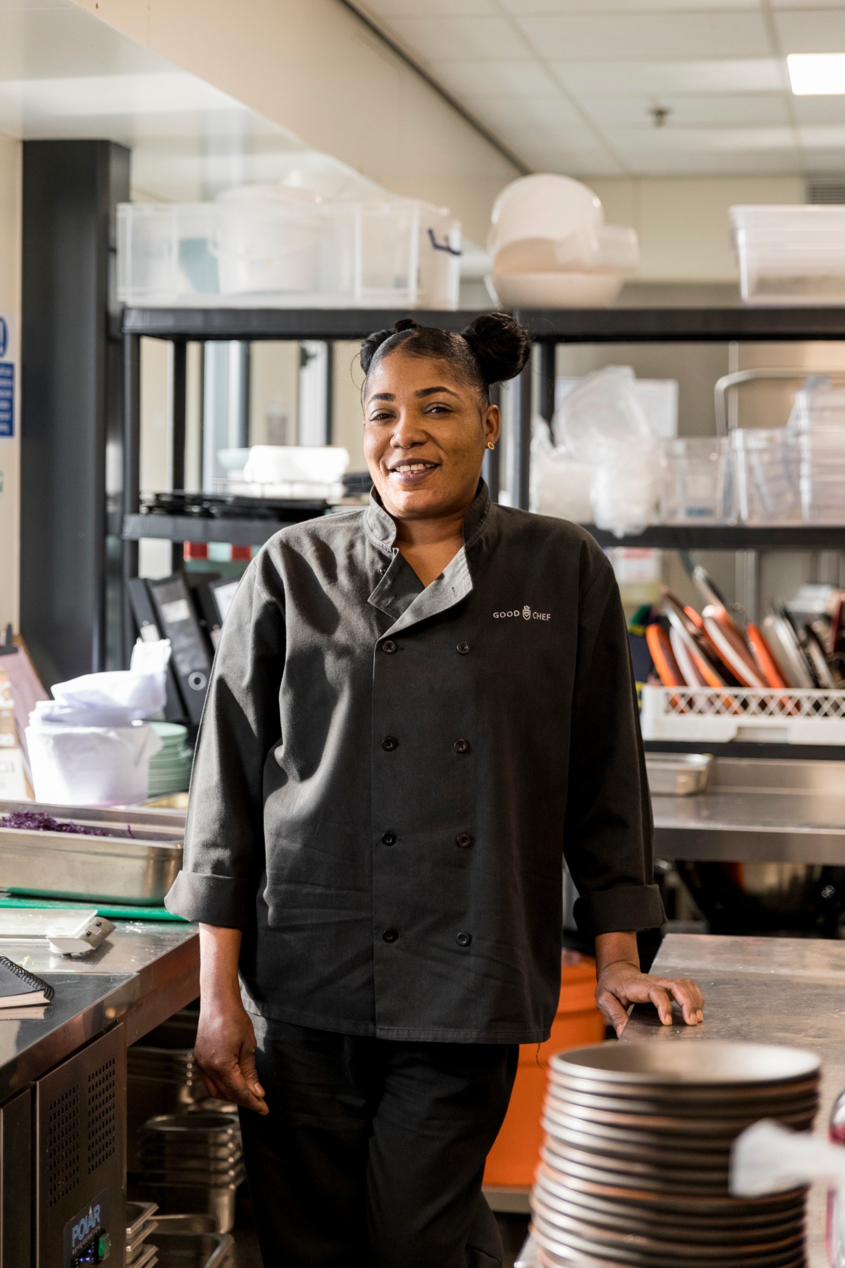 Photo of Ona Brown in the Good Hotel kitchen