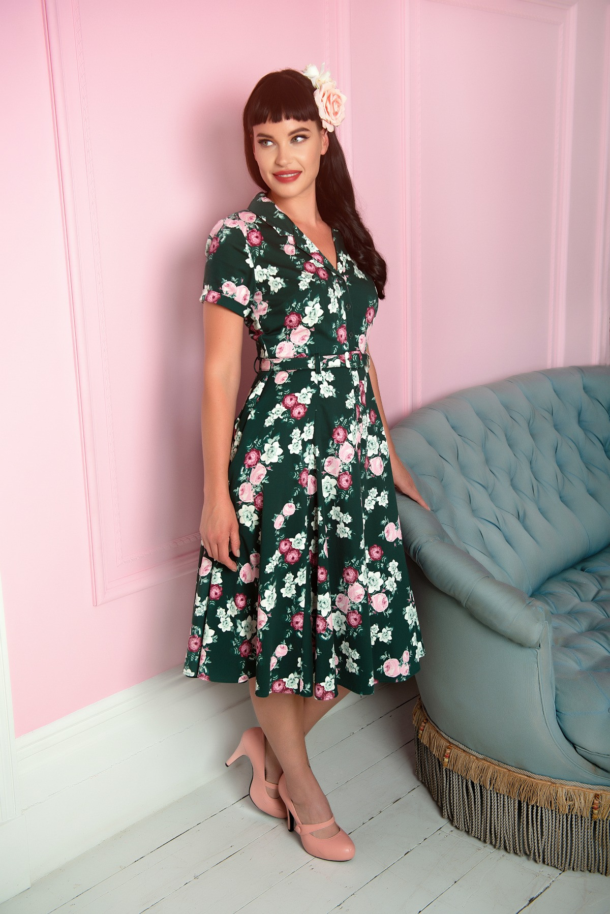 A woman in Collectif summer collection