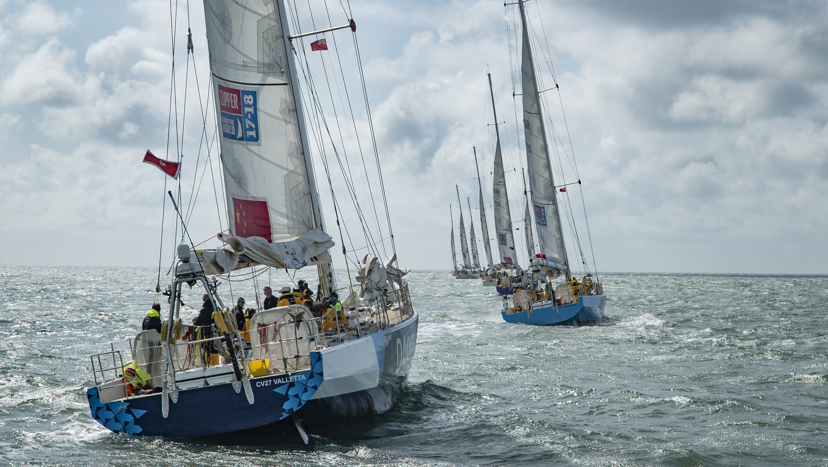 Clipper Yacht Race boats on the ocean