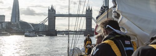 A view of Tower Bridge from a boat