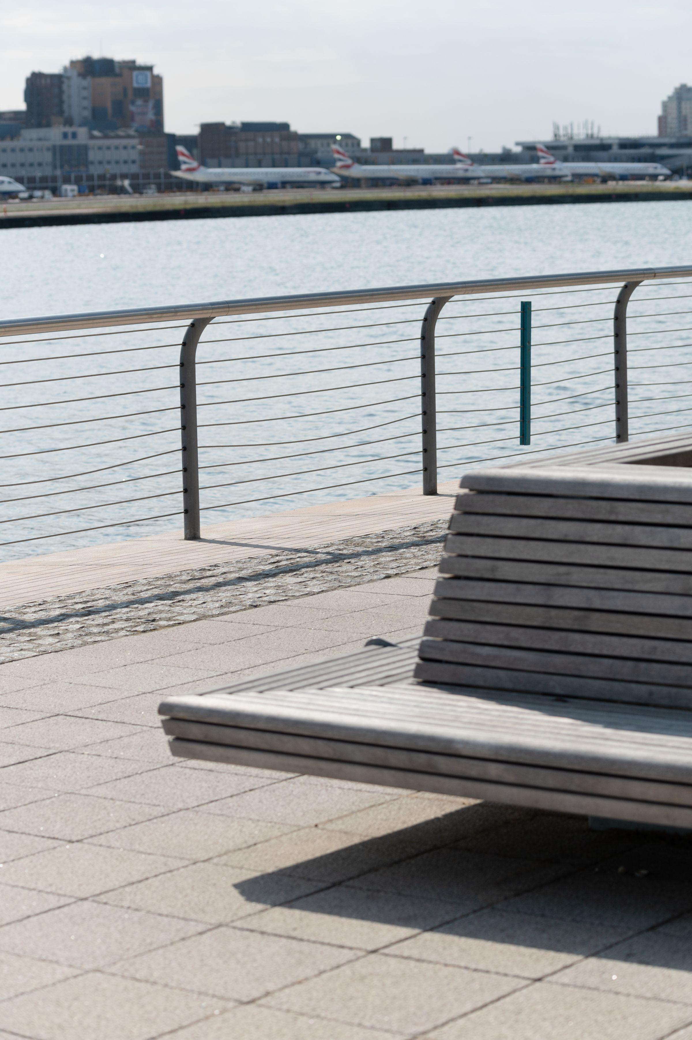 A bench at the Royal Docks