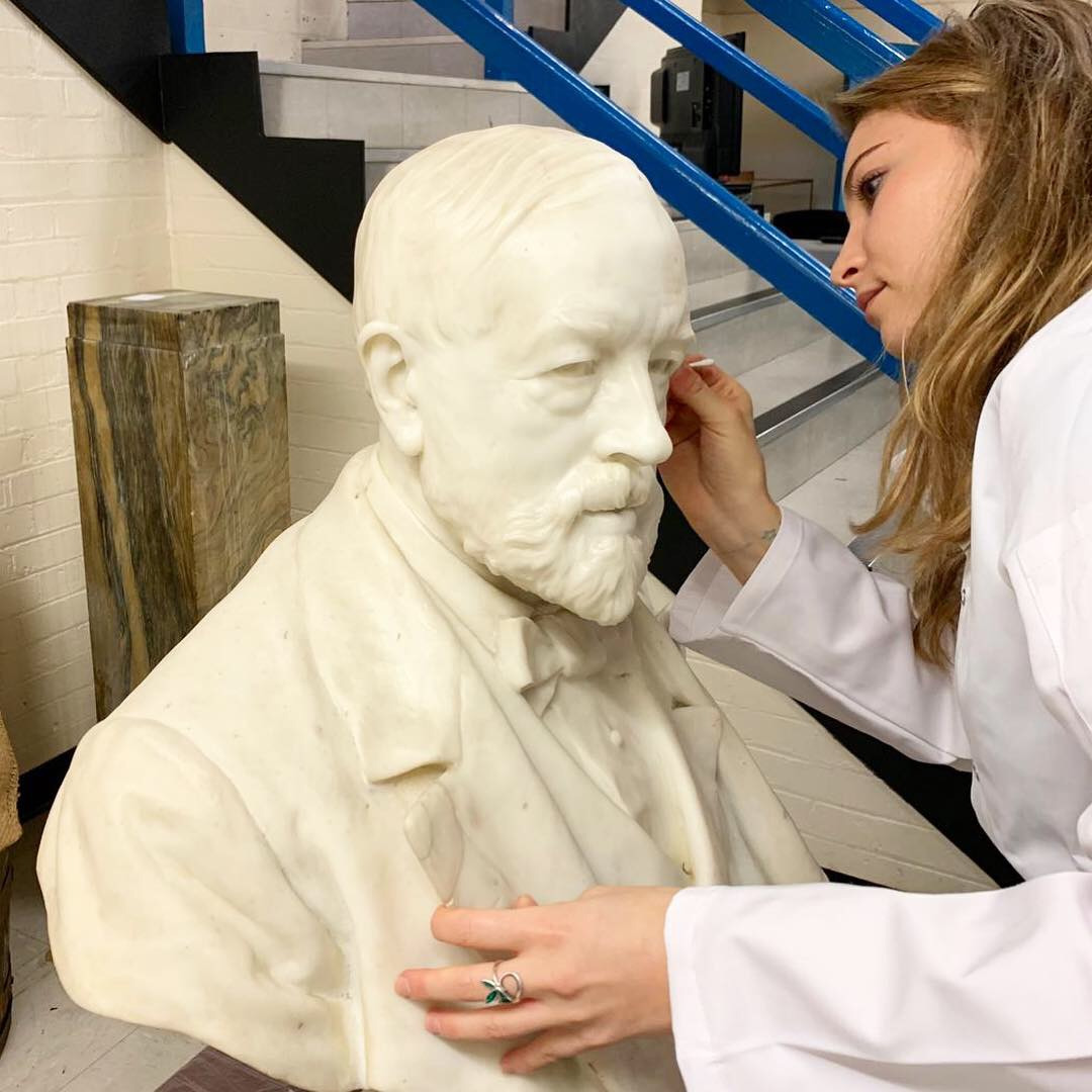 A marble bust of Henry Tate