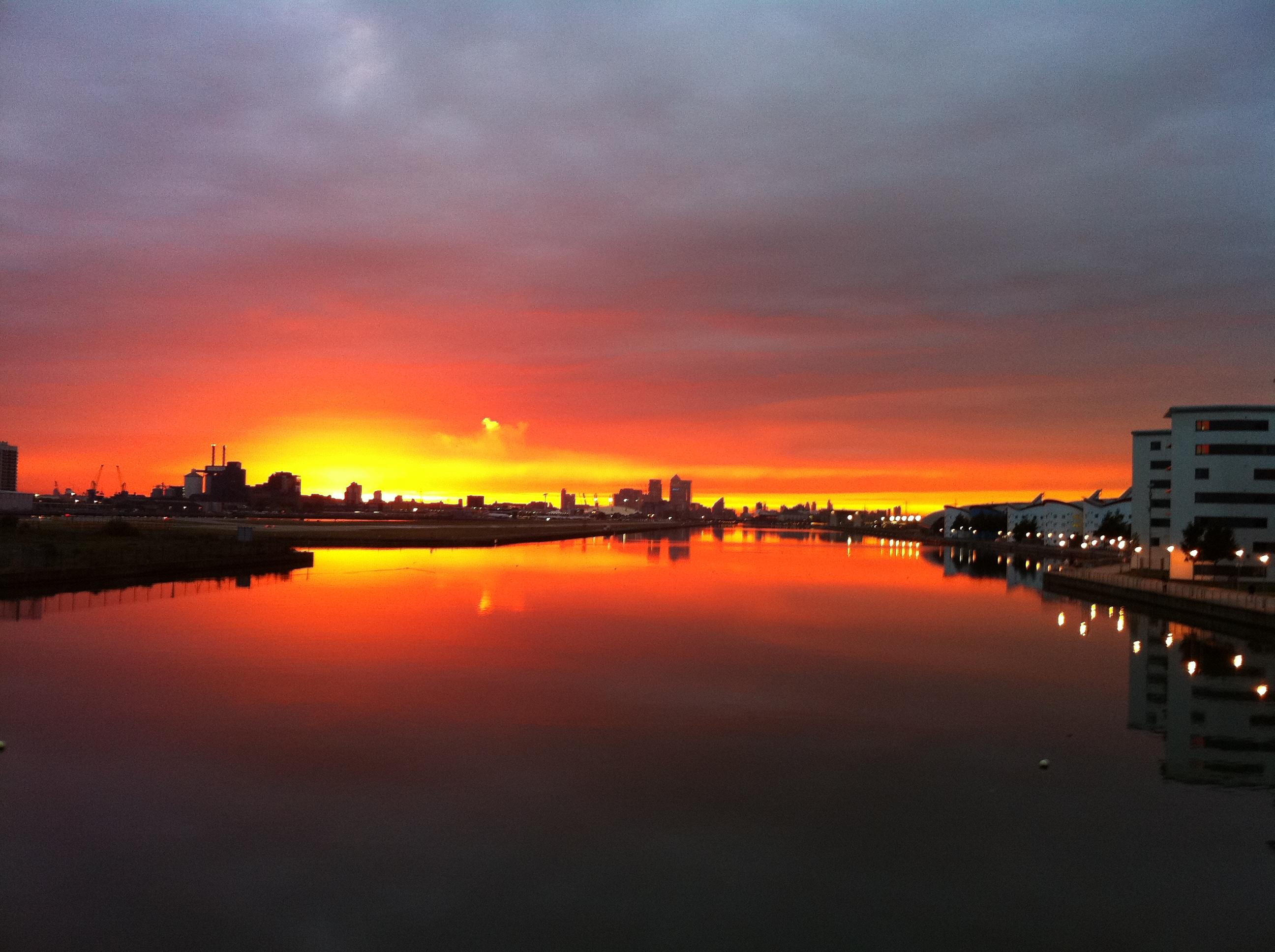 Sunset over the Royal Docks