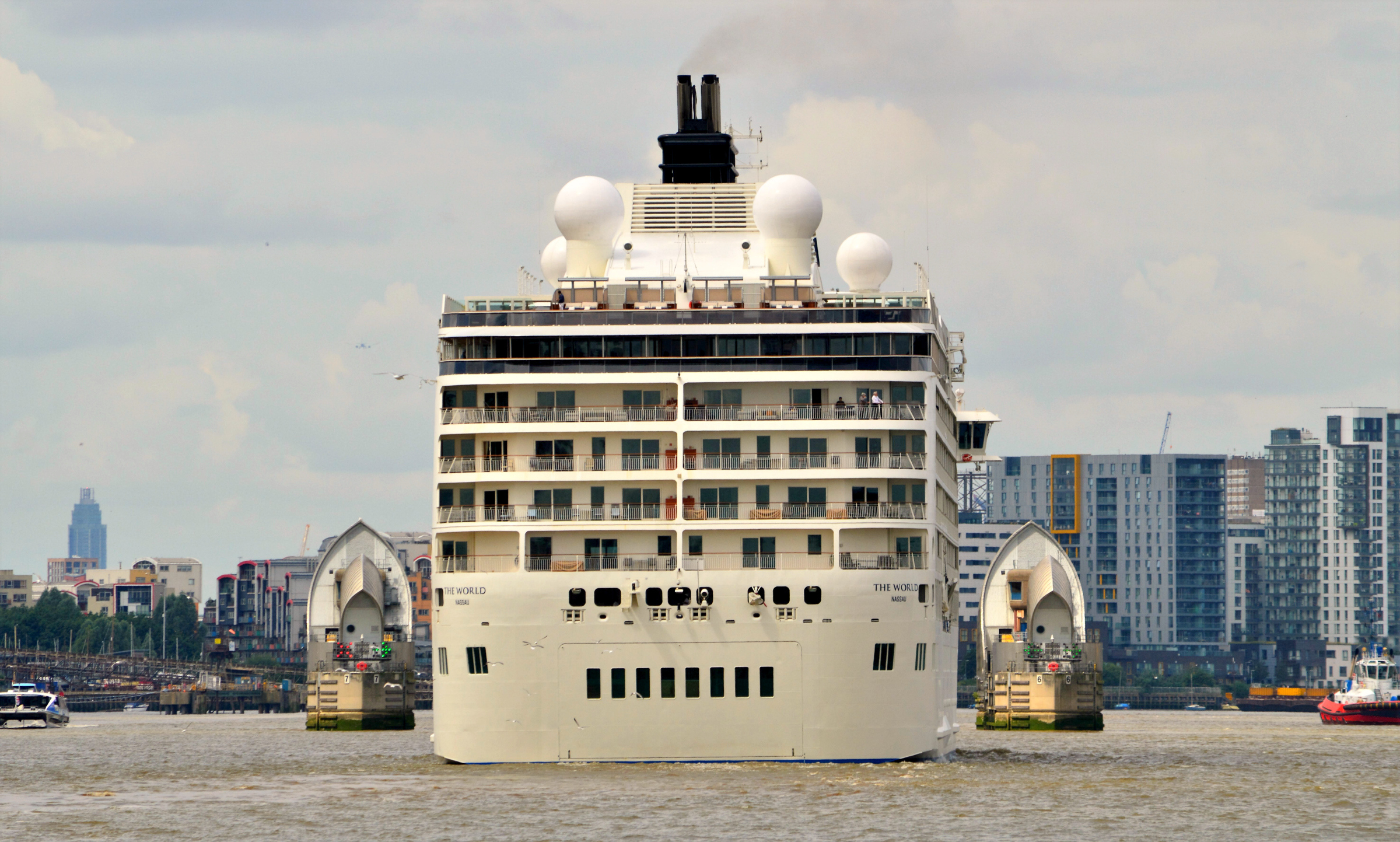 The World Cruise ship at the Royal Docks