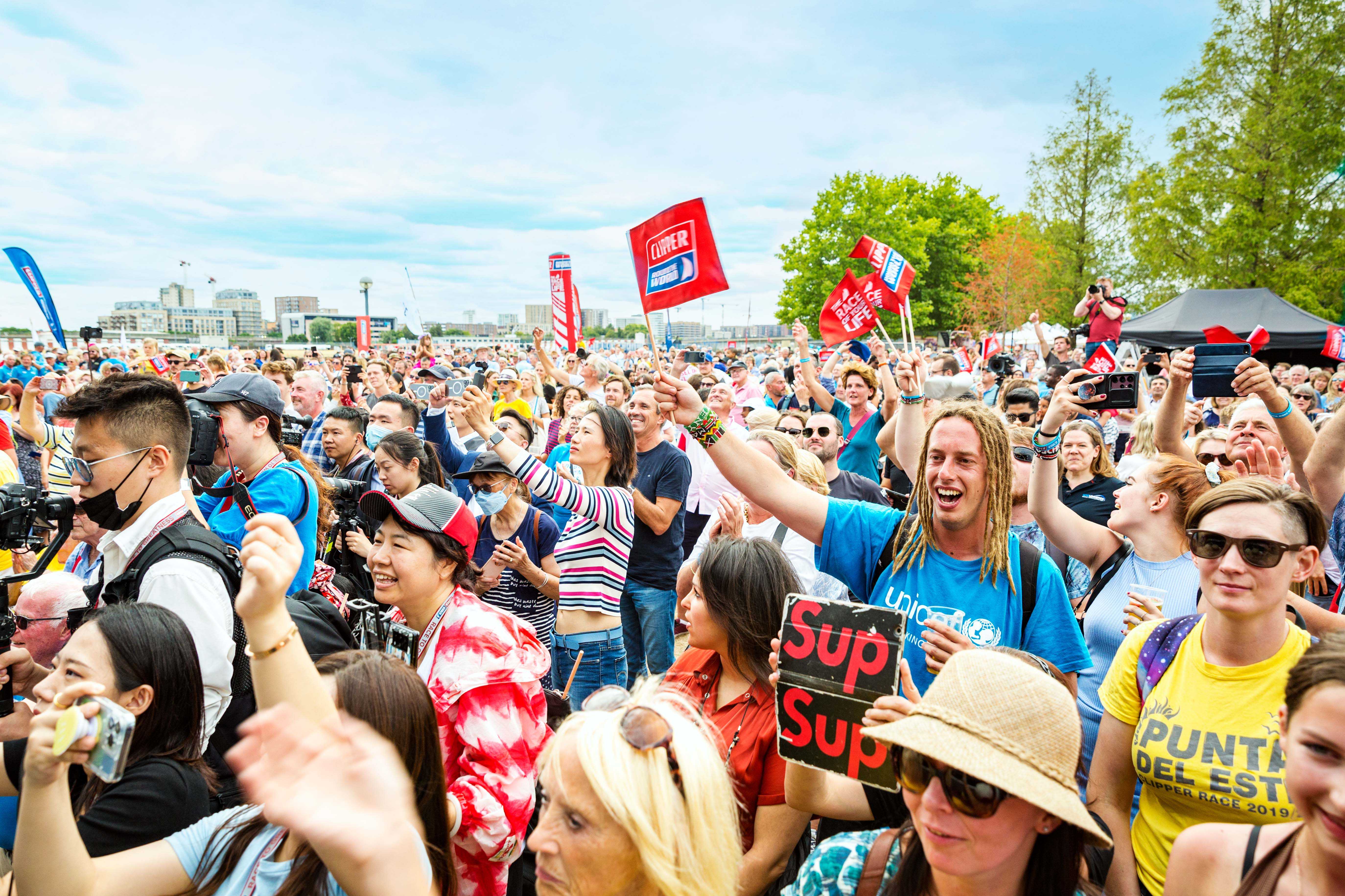 Clipper race crowd Royal Docks 2022