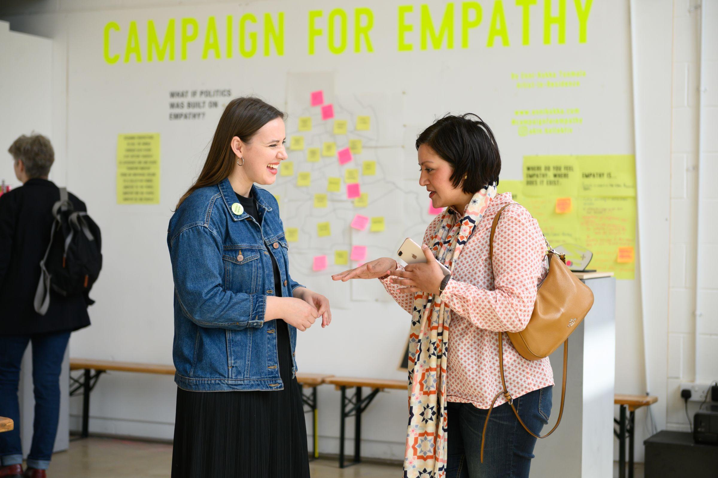 Enni-Kukka Tuomala talking with Rokhshana Fiaz