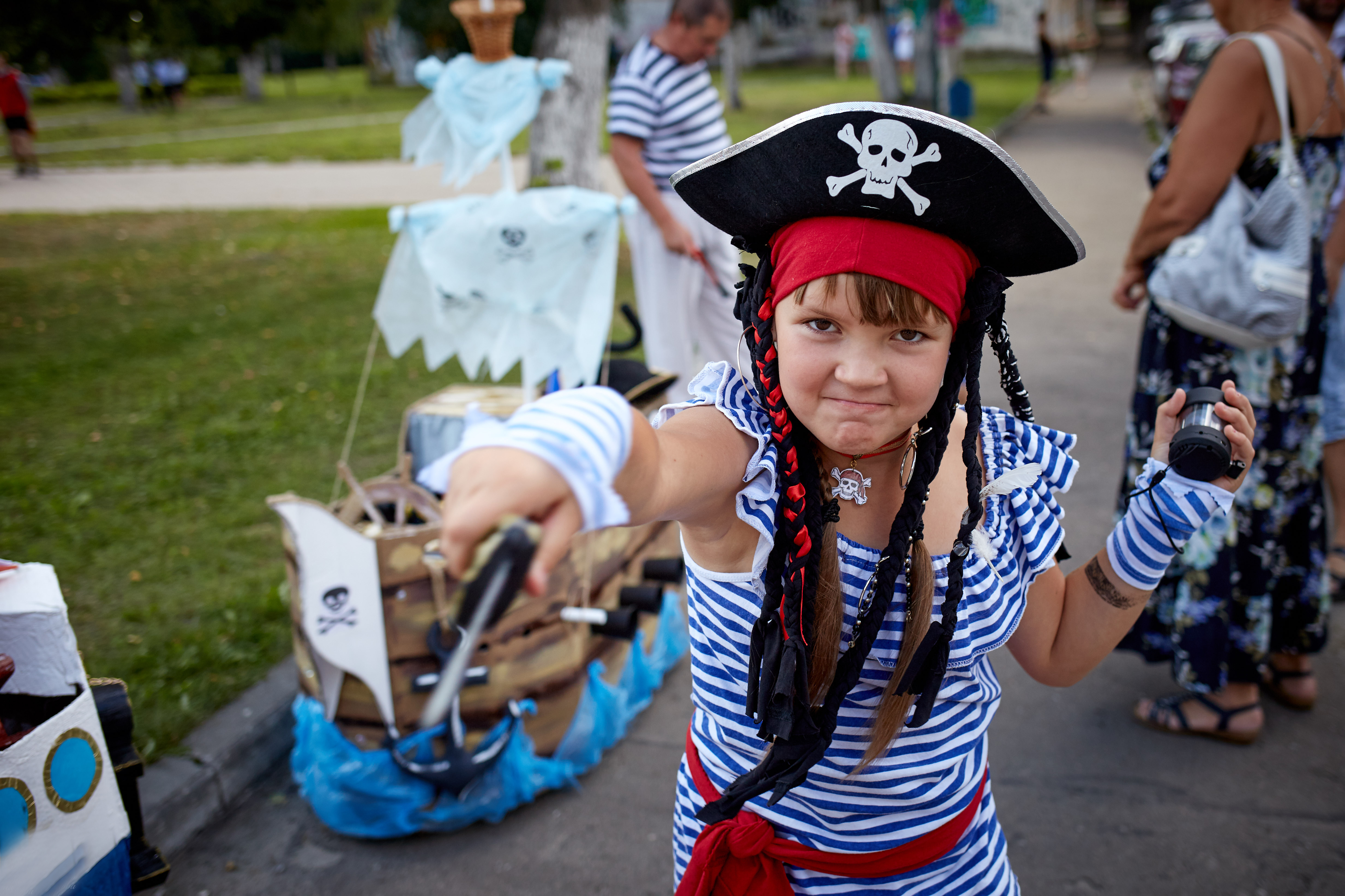 A child dressed as a pirate