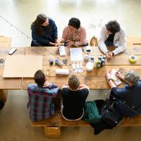 Group of people around a table