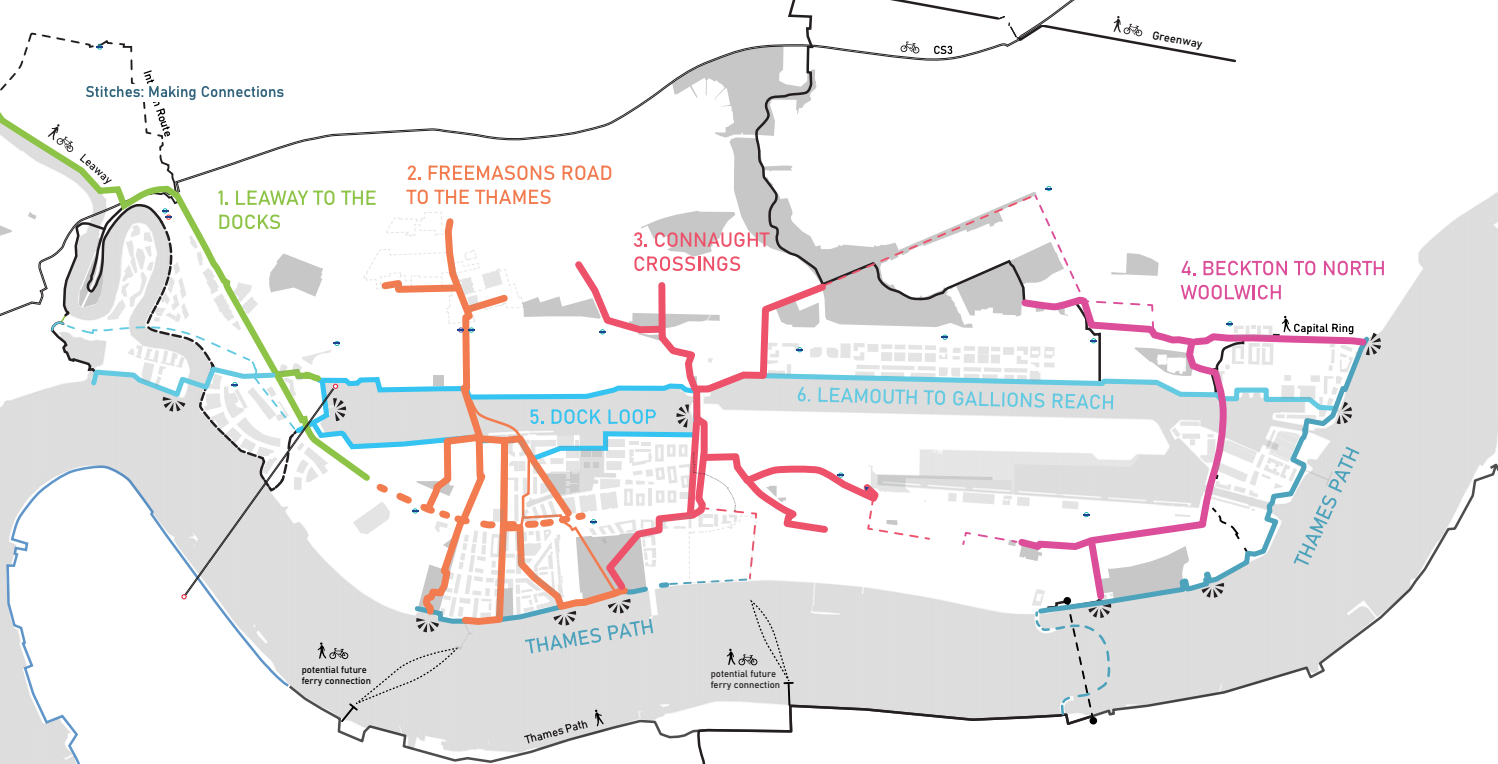A map from the Royal Docks public realm framework