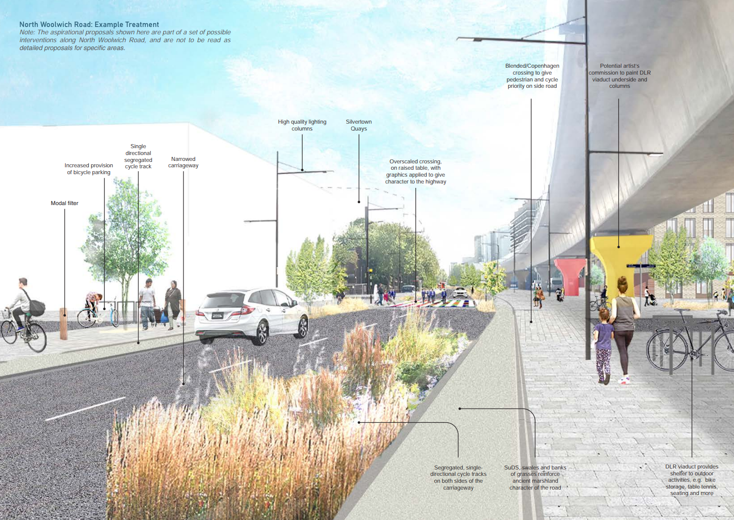 Images from the Royal Docks public realm framework