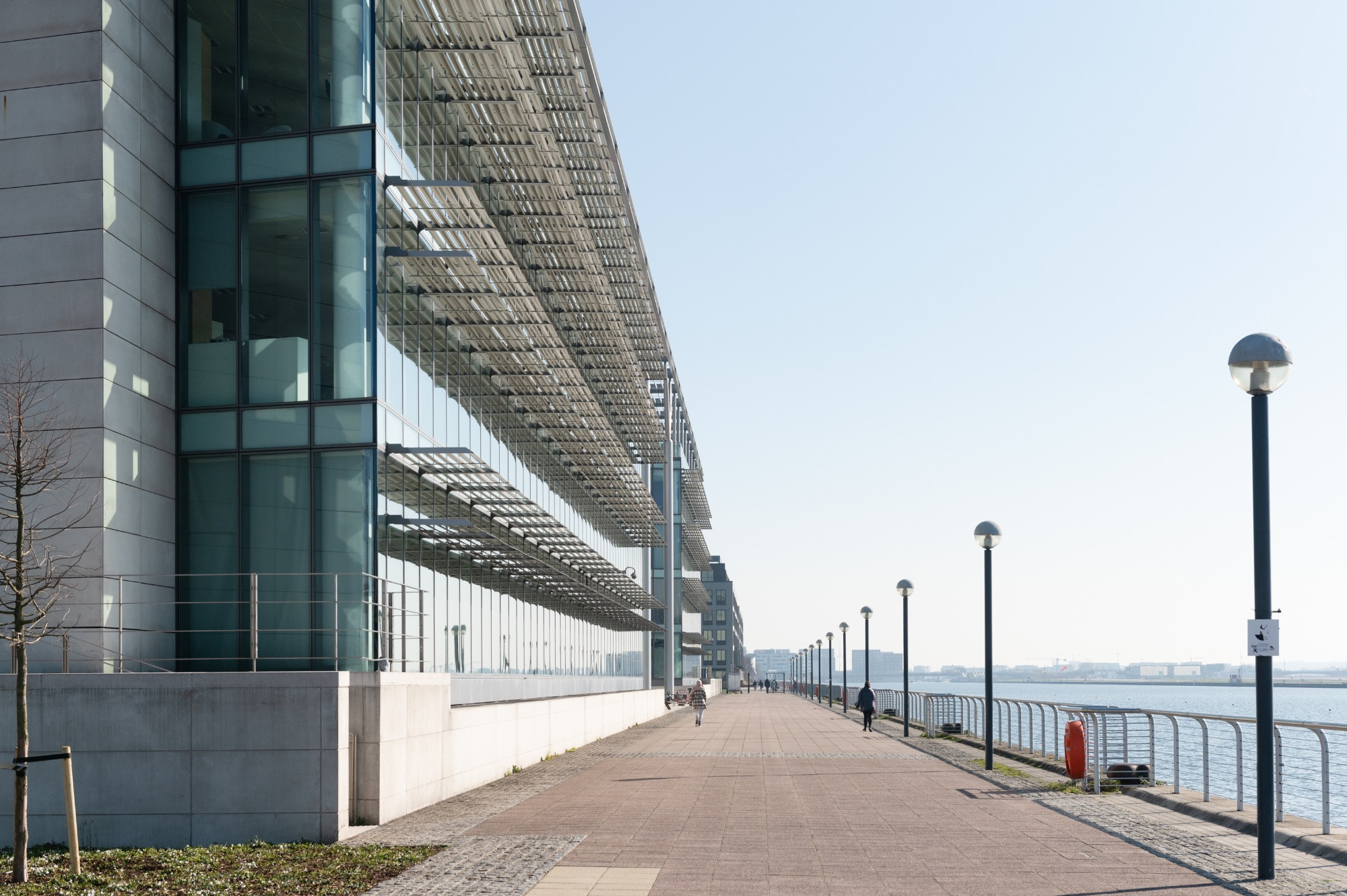 View along the dock edge