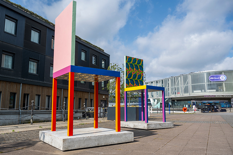 Yinka Ilori artwork in the Royal Docks