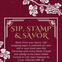 Sip, Stamp, and Savor: A Christmas Block Print Affair